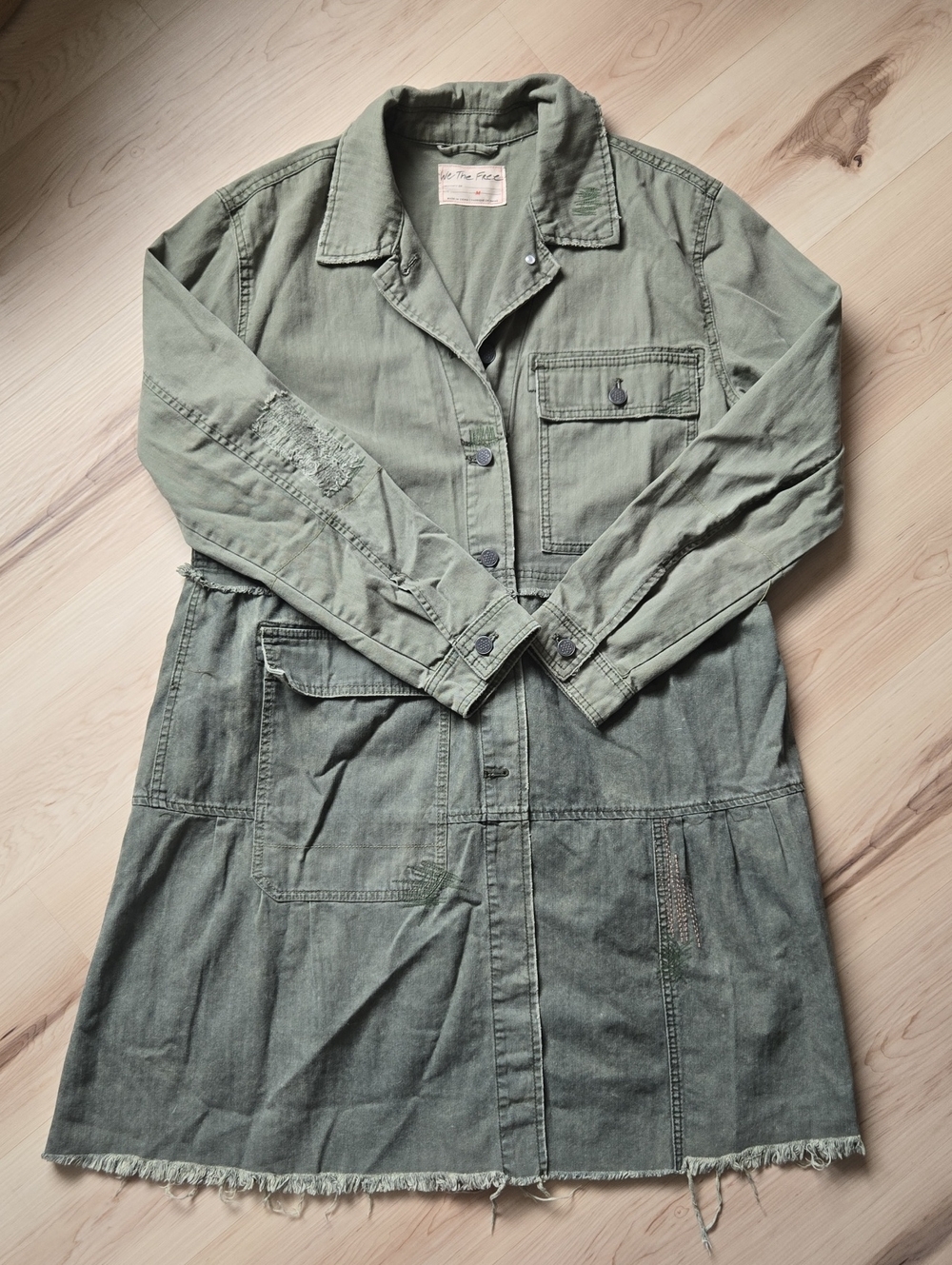 We The Free Forever Free Tiered Jacket, Green, Size Medium - Picture 2 of 4